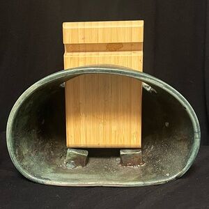 Vintage Metal Bucket with Wooden Handle